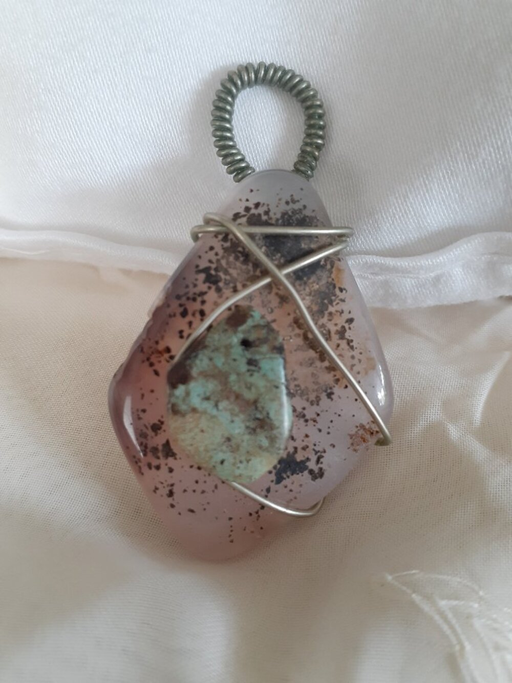 MOSS AGATE HANDMADE PENDANT